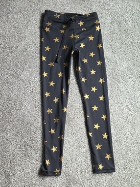 C&C California Black Leggings with Gold Star Print